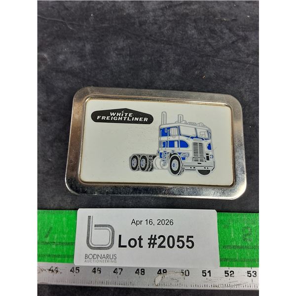 White Freightliner Belt Buckle