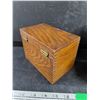 Image 4 : (2)  Vintage Wooden File Card Boxes 6" x 4" x 4"