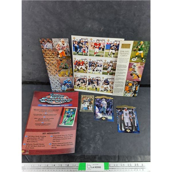 Assorted Football Card Sheets - Skybox, 96 Fleer, Topps Chrome, Upper Deck