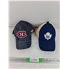 Image 1 : Montreal Canadiens & Toronto Maple Leafs Ball Caps - Size Universal