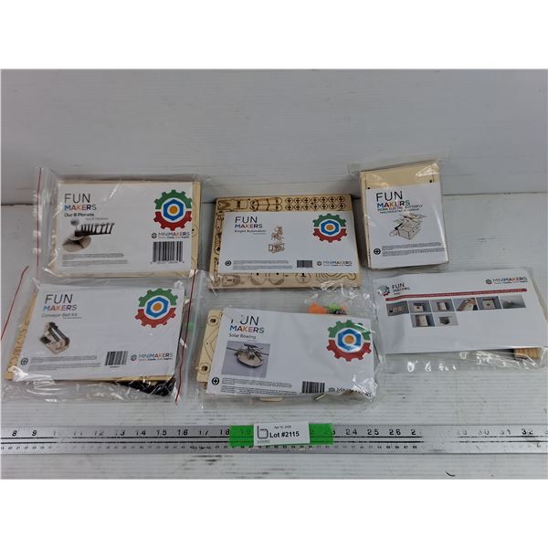 Assorted Fun Makers Assembly Kits - Electric Butterfly, Our 8 Planets, Conveyor Belt, Misc