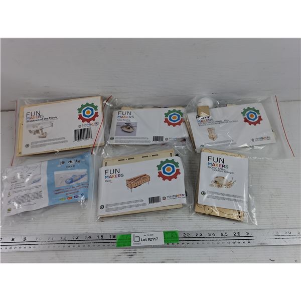 Assorted Fun Makers Assembly Kits - Air Suspension Ball, Bionic Snail, Solar Rowing, Misc