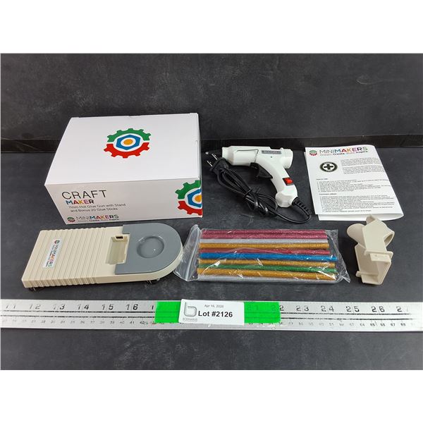 Craft Maker 7mm Hot Glue with Stand & Bonus 20 Glue Sticks - New
