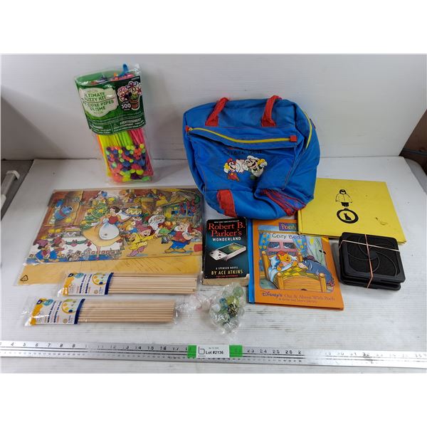 Wooden Dowels, Ultimate Fuzzy Kit, Mario Bag, Marbles, Kids Books, Misc