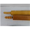 Image 2 : (2) Wooden Dough Rollers, Tongs