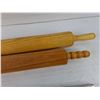 Image 3 : (2) Wooden Dough Rollers, Tongs