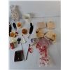Image 2 : Feathers, Miniature Wicker Baskets, Wooden Storage Box, Misc.