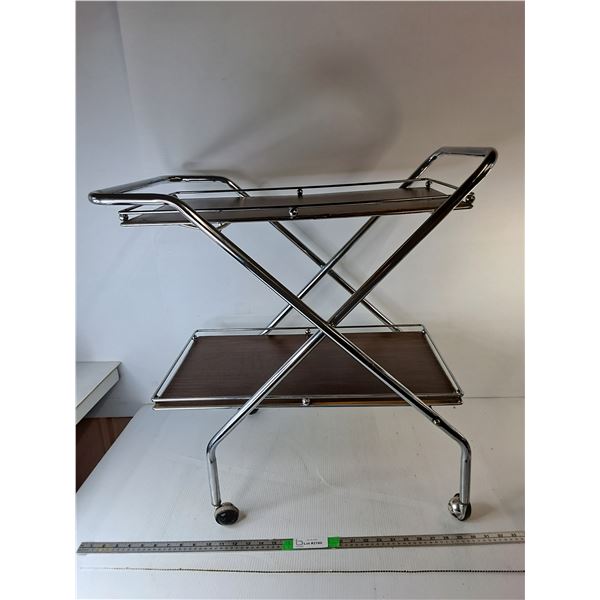 Two Tier Serving Tray on Wheels 27" x 18.5" x 28"- Cannot Ship