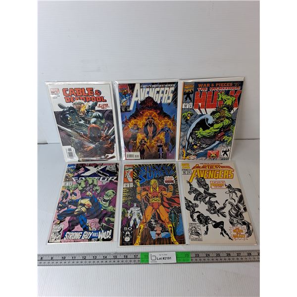 (6) Marvel Comics- Avengers, The Incredible Hulk, Silver Surfer, Misc.