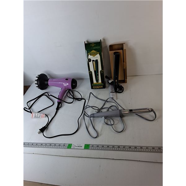 Hair Tools- Curling Iron, Flat Iron & Blowdryer- All Power On