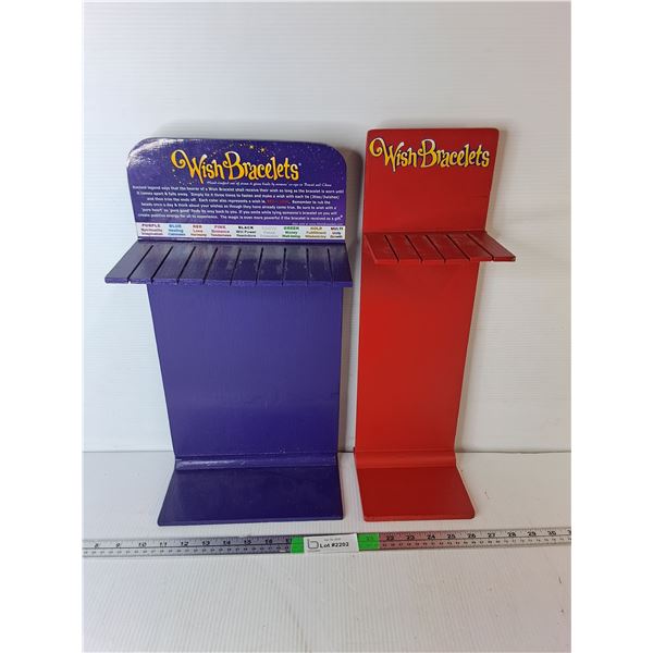 (2) Wooden Wish Bracelet Display Stands Up to 18.25" x 9.5"- PICK UP ONLY