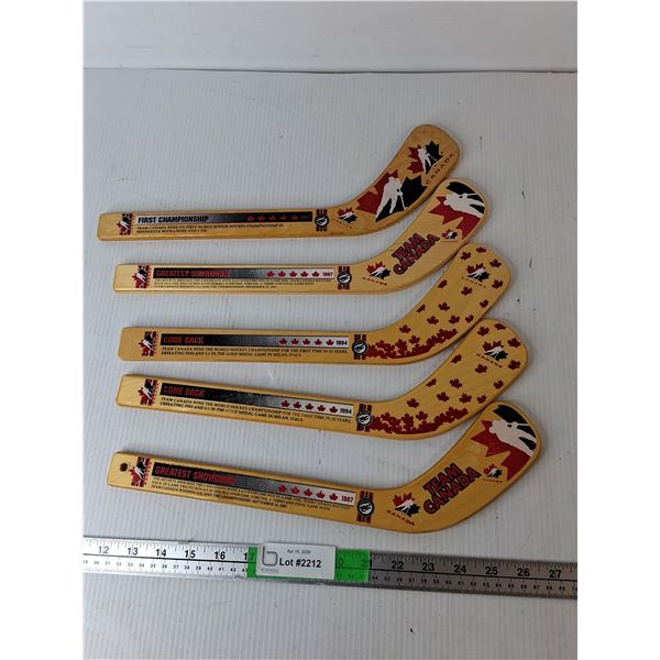 (5) Team Canada Souvenir Hockey Sticks 15"