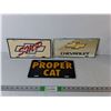Image 1 : (3) Promotional License Plates- Chevrolet, SMP, Proper Cat