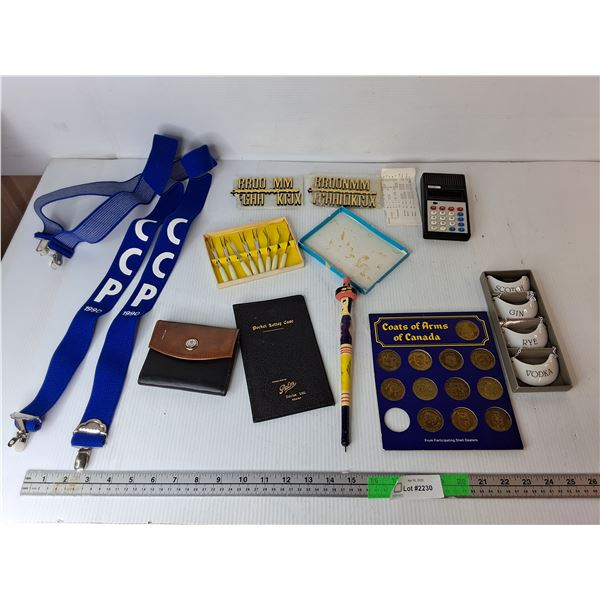 CCP Suspenders, Wallet, Provincial Coat of Arms Coins, Misc.