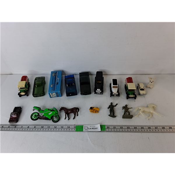 Avon Cologne Bottles- Two Full, Model Cars/Trucks, Plastic Toy Soldiers, Misc. Cannot Ship