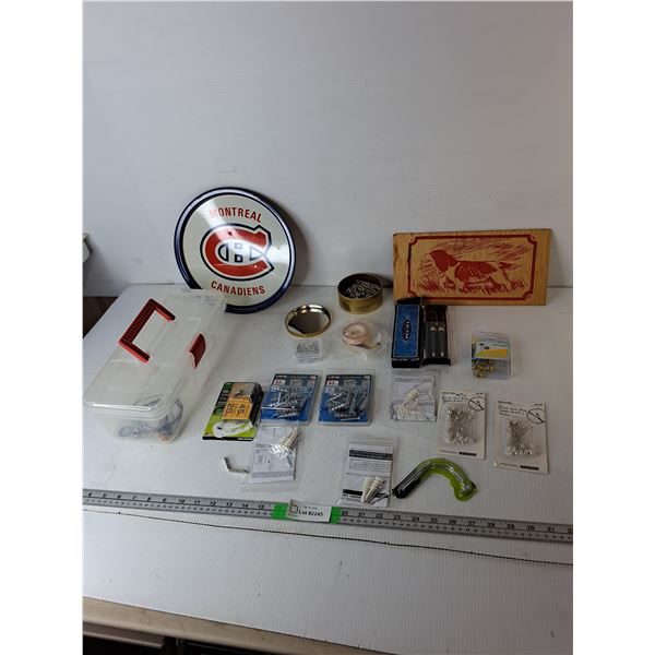 Montreal Canadiens Plate 10.75", Hair Pins, Drywall Screws/Anchors, Misc.