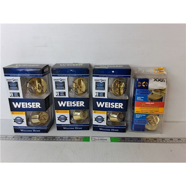 (4) Weiser Deadbolt Kits- NIB