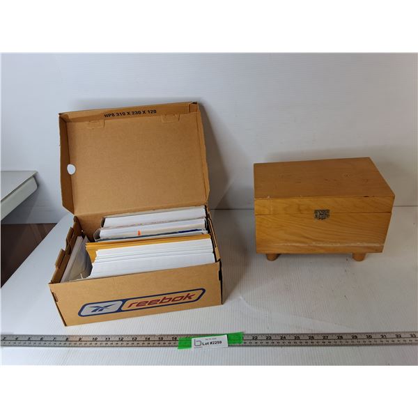 Envelopes & Wooden Storage Box 10.5" x 7" x 7.75"
