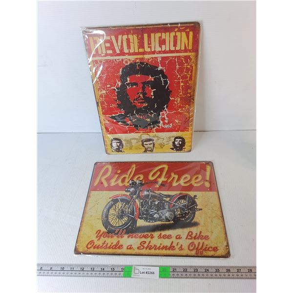 Revolucion & Ride Free Metal Signs 15.75" x 11.75"