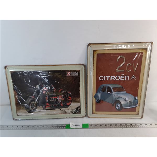 Citroen & Motorrad- Extrem Metal Signs 15.75" x 11.75"