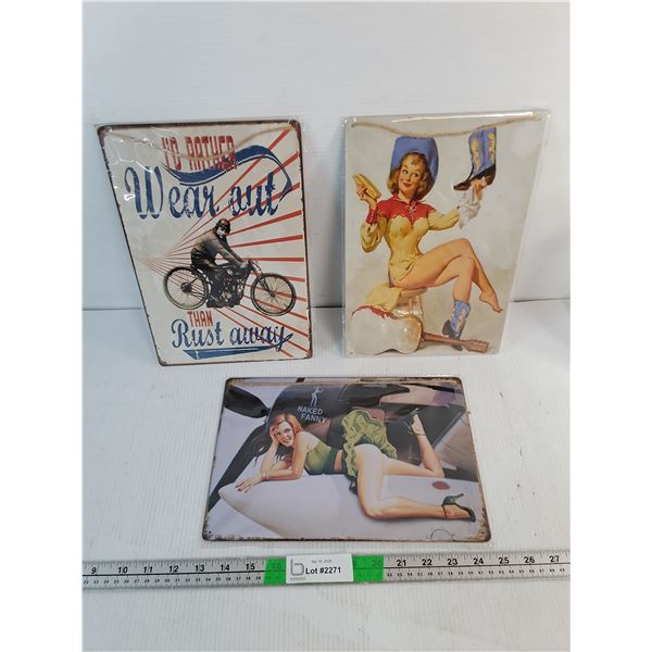 (3) Fantasy Metal Signs 11.75" x 7.75"