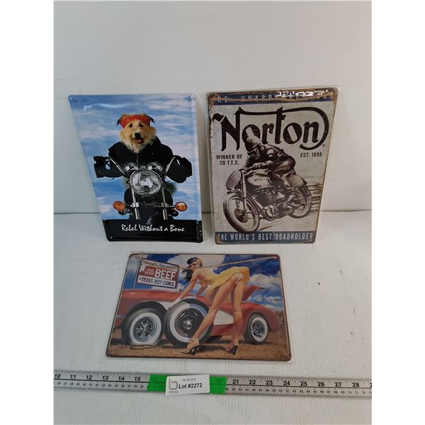 (3) Fantasy Metal Signs 11.75" x 7.75"
