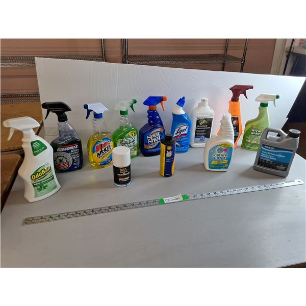 Chemicals Lot- Lysol Toilet Bowl Cleaner, OdoBan, Brake Fluid, Misc. Most Full - CANNOT SHIP