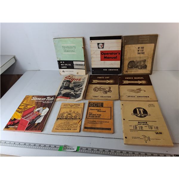 1974 Snap-on Tools Catalogue, Vintage Farming Manuals, Helen Keller/Signs of the Times Booklet, Misc