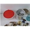 Image 2 : Napkin Rings, Door Knobs, Tupperware Bowl w/Lid, Valve, Misc