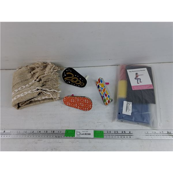 Scarf, Party Noise Makers, Hip Resistance Bands