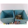 Image 6 : (2) Laundry Hampers, Tupperware Salt & Pepper Shakers, Butchers Knife, Avengers Assembly Model, Misc