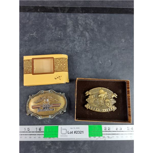 (2) Harley Davidson Belt Buckles