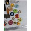 Image 7 : Assorted Lapel Pins, Belt Buckle, Key Chains, Design o Marx, Shoe Brushes, Misc