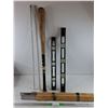 Image 1 : (2) Levels, Metal Brackets, Wooden Baseball Bat- PICK UP ONLY
