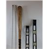 Image 2 : (2) Levels, Metal Brackets, Wooden Baseball Bat- PICK UP ONLY