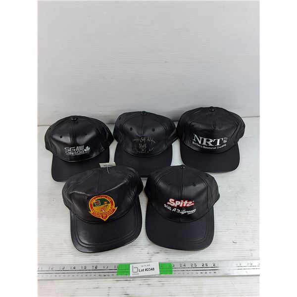 (5) Faux Leather Ball Caps - Spitz, SGI, NRT, Misc