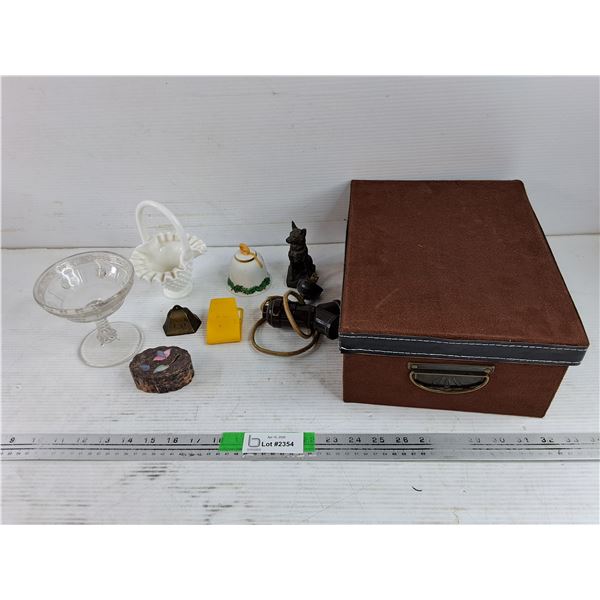 Storage Box, Footed Candy Dish, Ceramic Bell, Dog Ornament, Light Bulb Socket, Misc