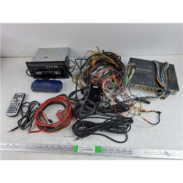 Kenwood 2 Din Radio, Assorted Cords, Kenwood Hideaway Unit, As Is