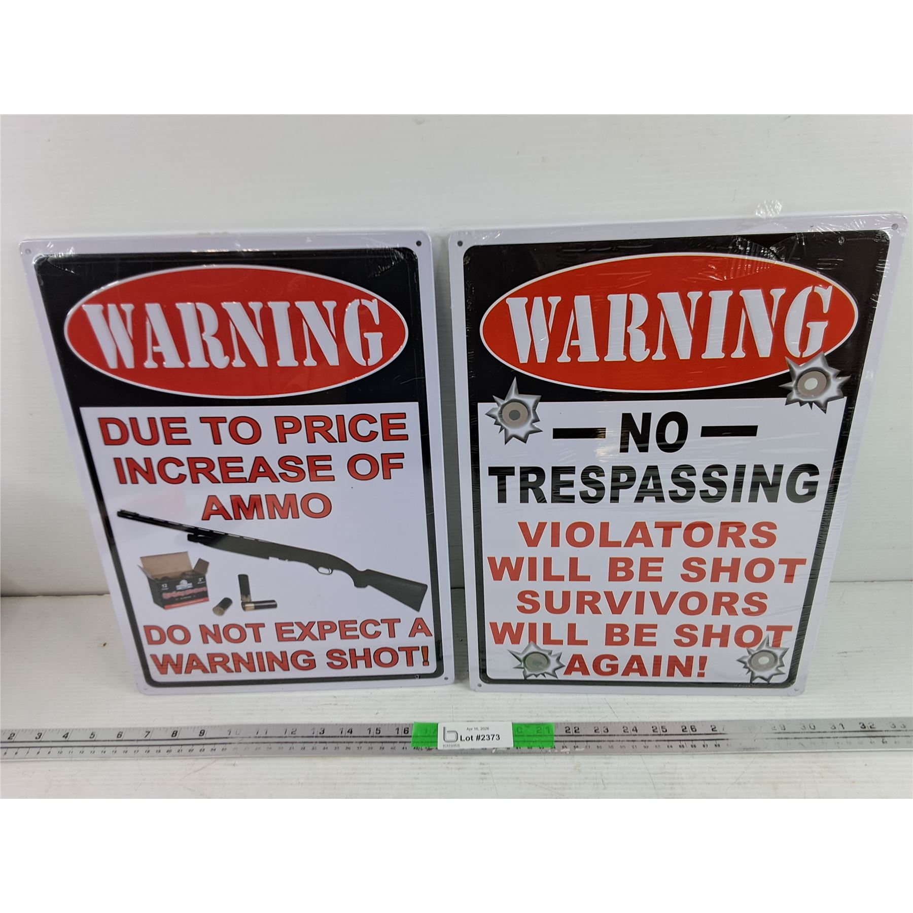 (2) Metal Warning Signs 17