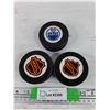 Image 2 : (3)  Vintage Hockey Pucks - 1980s Oilers & NHL