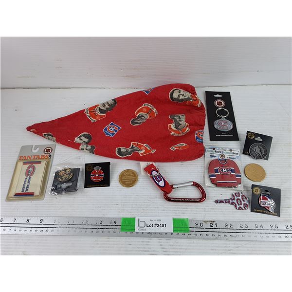 Montreal Canadiens Tokens, Carabiner, Lapel Pins, Key Chain, Sleeping Hat