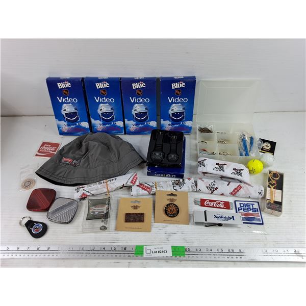 Labatt Blue NHL Video Cassettes, Keychains, Lapel Pins, LCD Quartz Watches, Misc