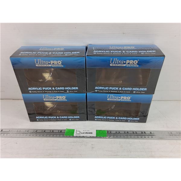 (4) Ultra Pro Series Acrylic Puck & Card Holders - Sealed