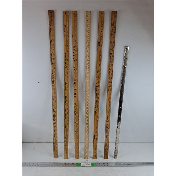 (6)  Wooden Rulers & Metal Hinge - PICKUP ONLY