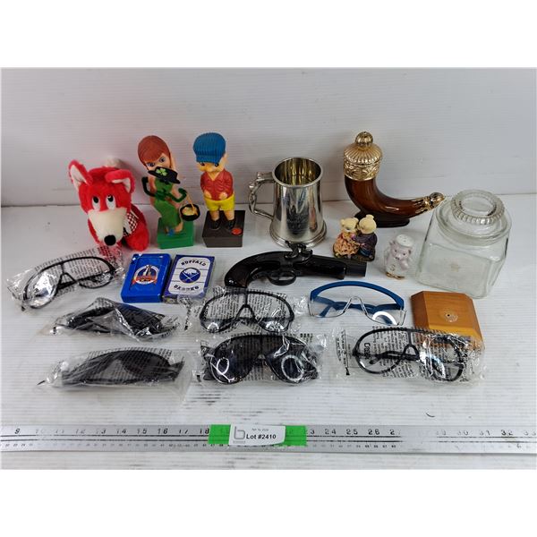 Beerstein, Playing Cards, Figures, Perfume Bottles, Safety Glasses, Salt Shaker, Misc