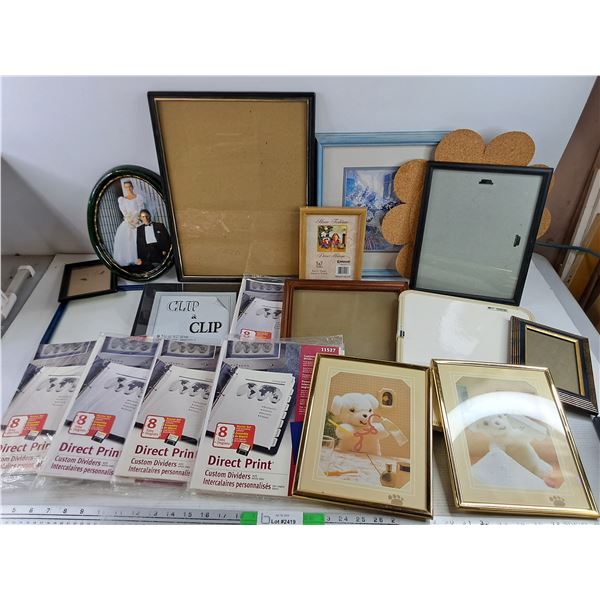 Assorted Picture Frames, Direct Print Custom Dividers, Dry Erase Board - PICK UP ONLY
