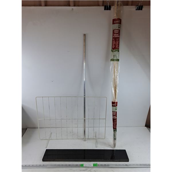 Bamboo Stakes 4', Granite Piece 25" x 4", Wire Divider, Metal Rod - PICK UP ONLY