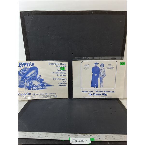 (2) 1971 Movie Synopsis Sheets - 8 1/2"× 11"