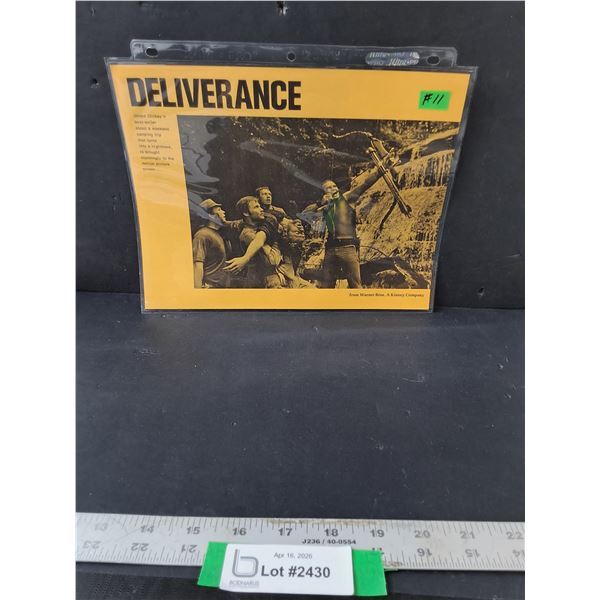 "Deliverance" Movie synopsis Sheet - 8 1/2"×11"