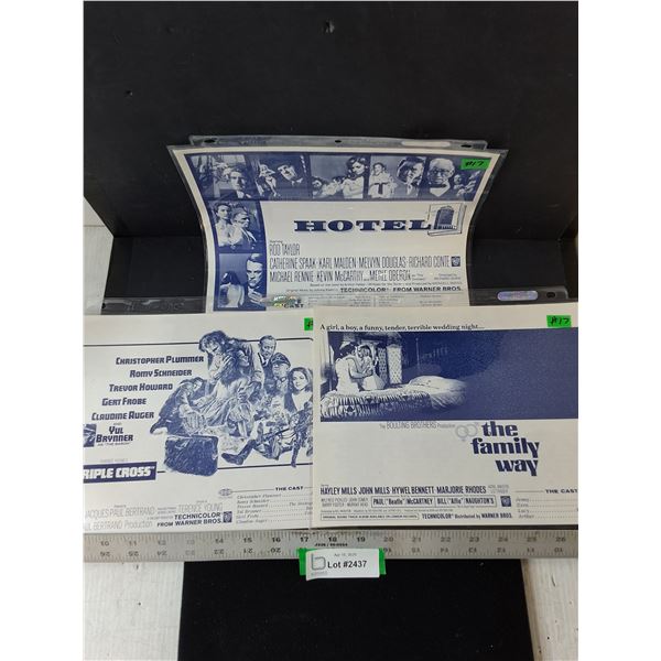 (3) 1967 Movie Synopsis Sheets - 81/2"×11"